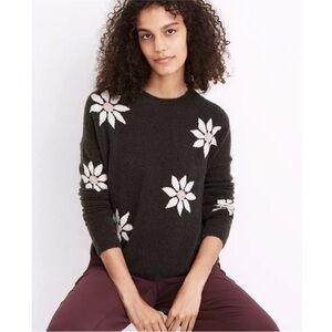 Madewell Floral Crew Neck Sweater